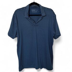Abercrombie & Fitch Men’s Blue Stripe Polo Shirt - Size Large